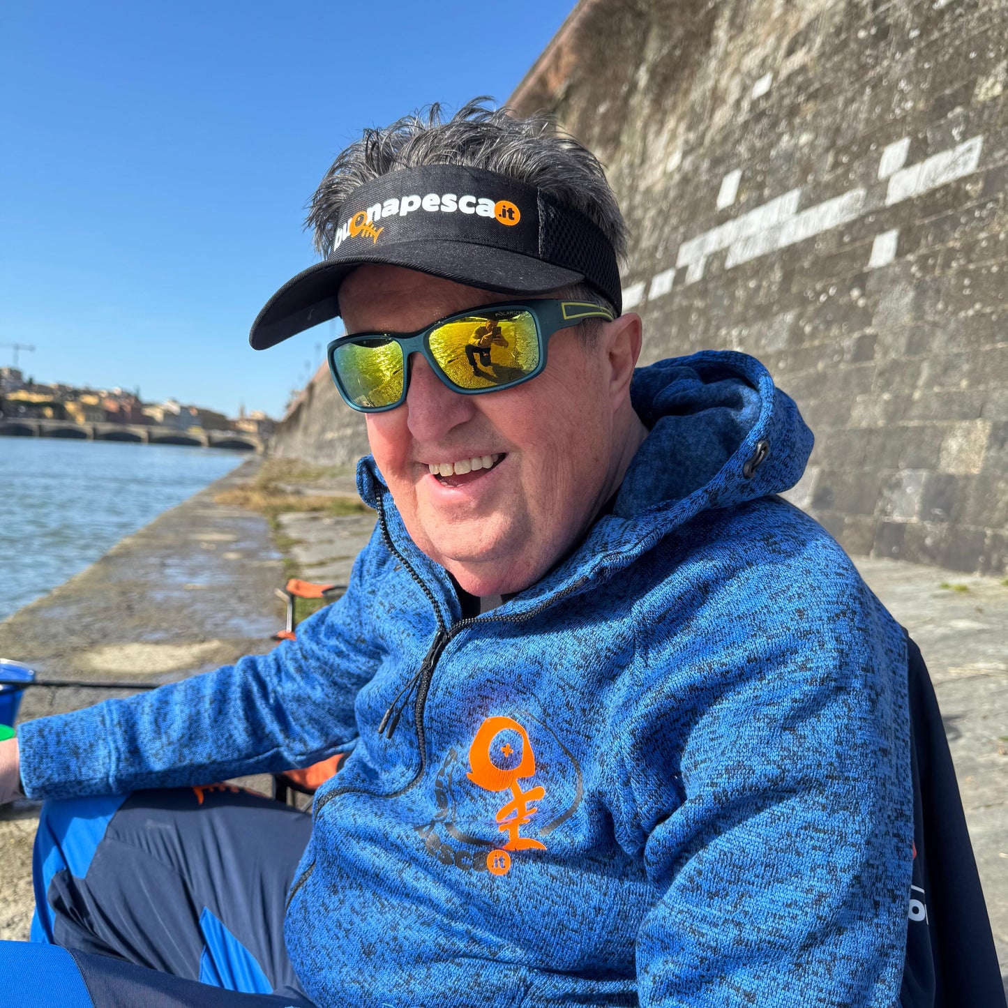 SHARK - felpa zip blu