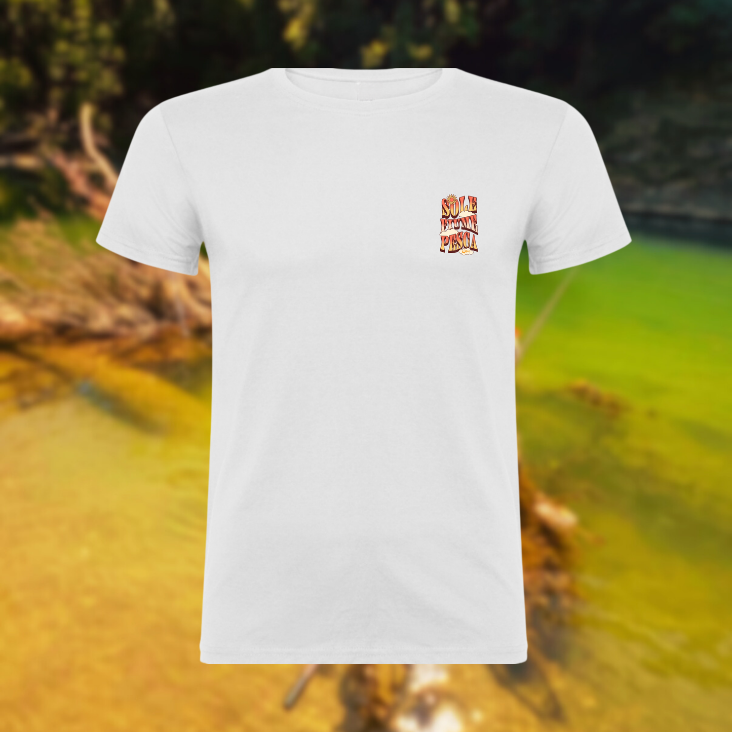 SOLE, FIUME, PESCA - t-shirt stampa