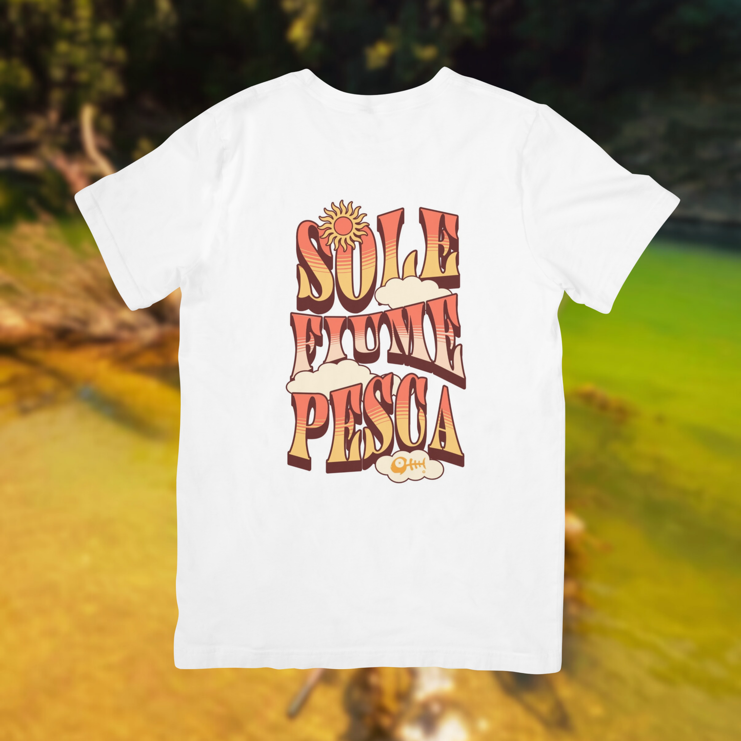 SOLE, FIUME, PESCA - t-shirt stampa